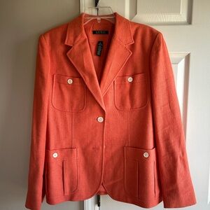 Lauren Ralph Lauren Salmon Coral Blazer Size 16